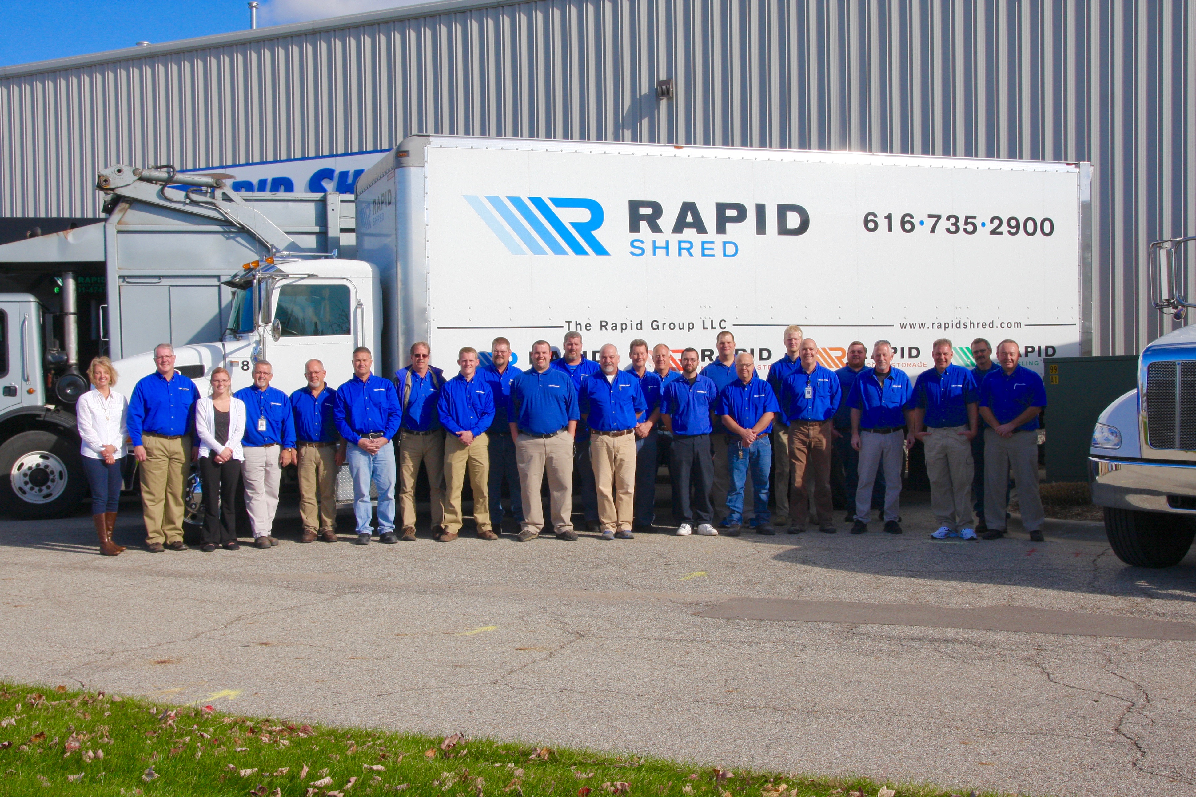 Rapid Team in front of Rapid Shred Truck